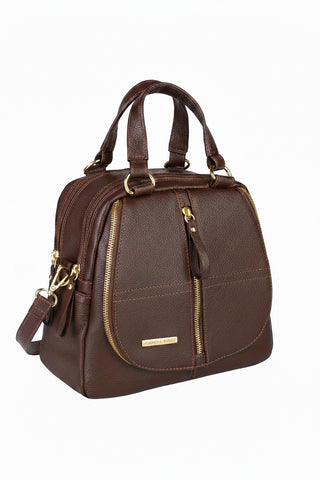 Bolsa mochila de couro liso 3 em 1 Marina