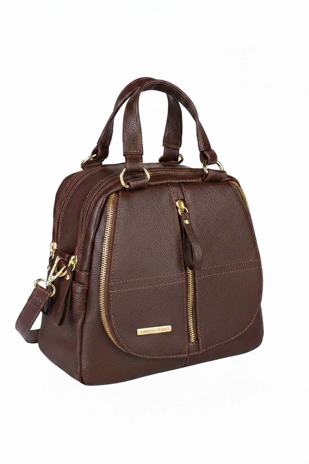 Bolsa mochila 2 em 1 em couro liso Marina - Enluaze