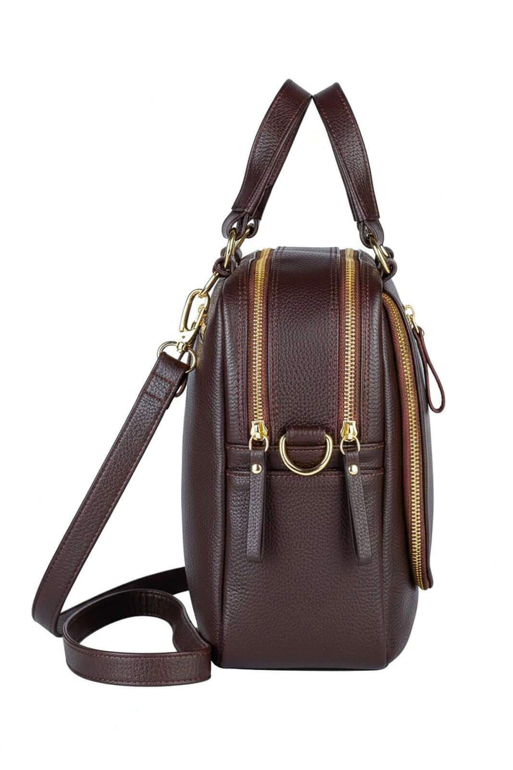 Bolsa mochila 2 em 1 em couro liso Marina - Enluaze