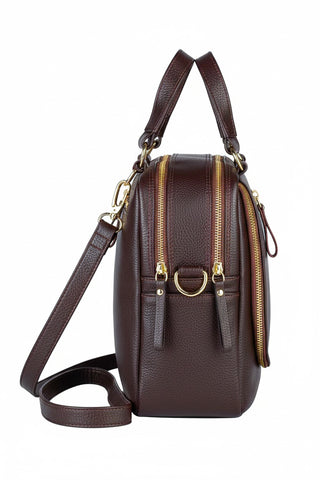 Bolsa mochila de couro liso 3 em 1 Marina