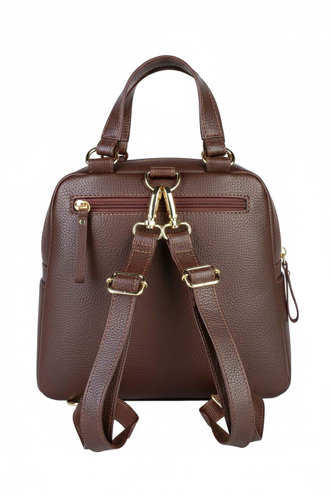 Bolsa mochila 2 em 1 em couro liso Marina - Enluaze