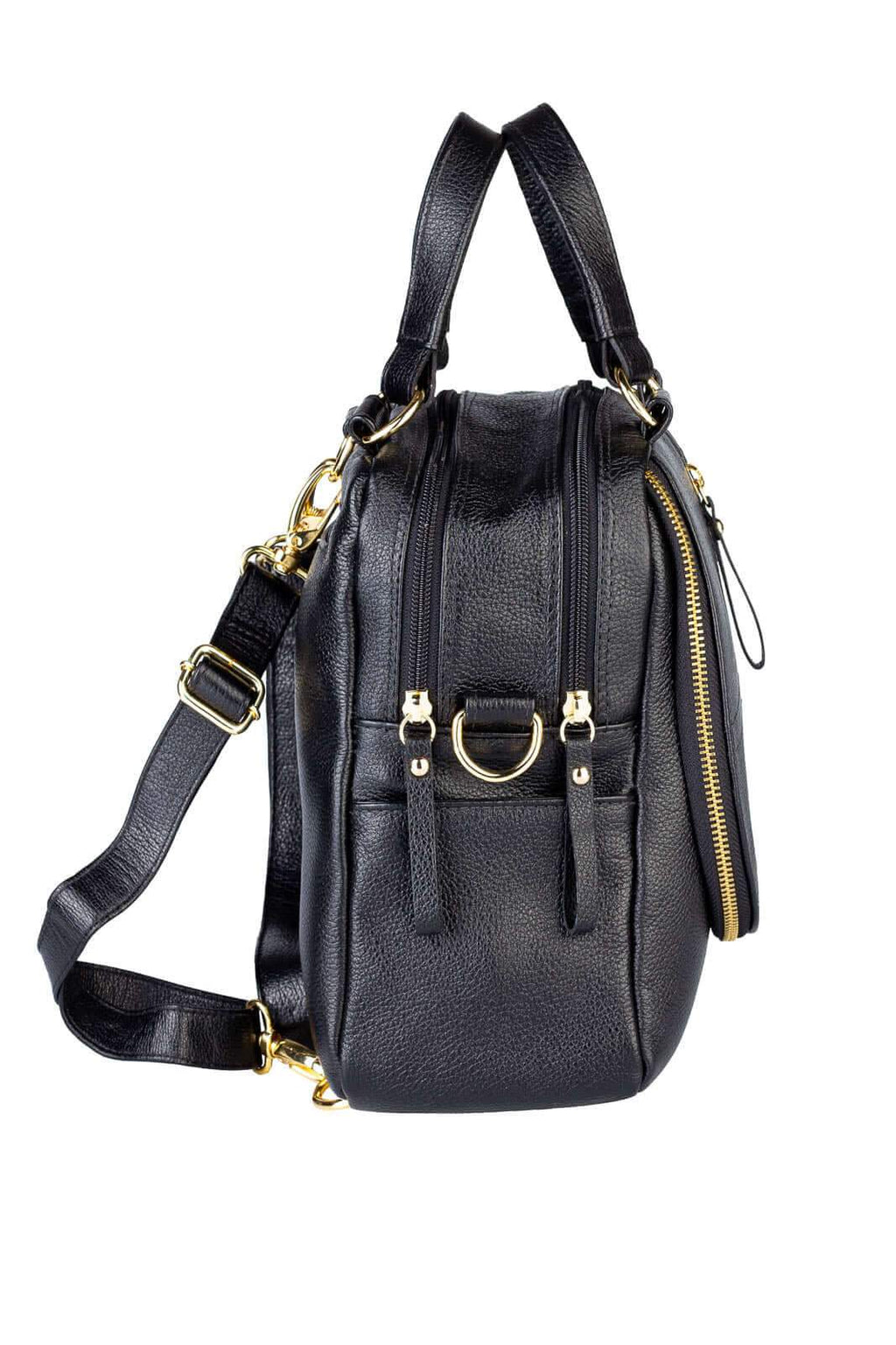 Bolsa mochila 2 em 1 em couro liso Marina - Enluaze