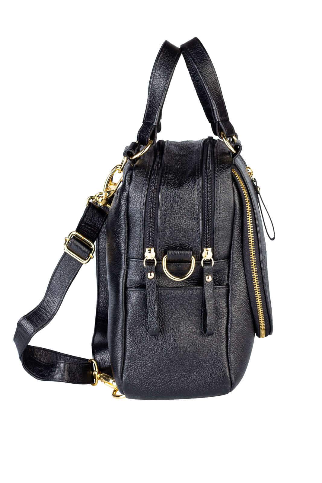 Bolsa mochila 2 em 1 em couro liso Marina - Enluaze