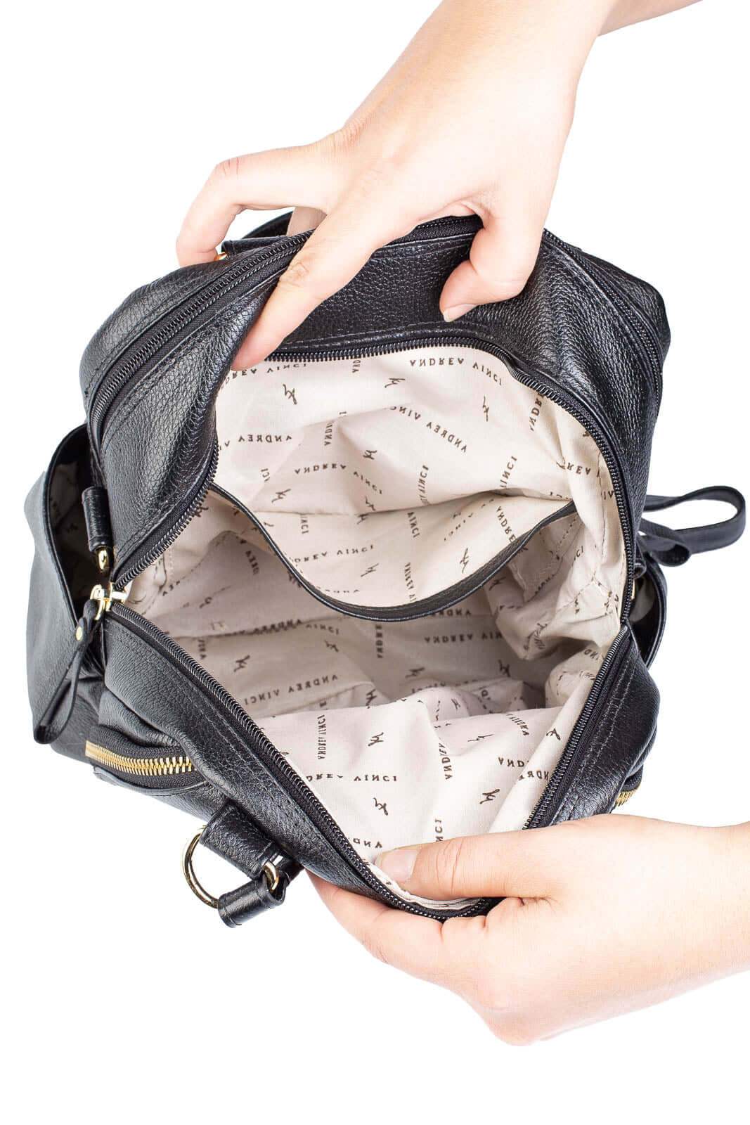 Bolsa mochila 2 em 1 em couro liso Marina - Enluaze