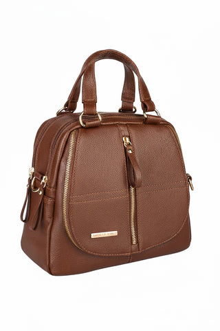 Bolsa mochila de couro liso 3 em 1 Marina