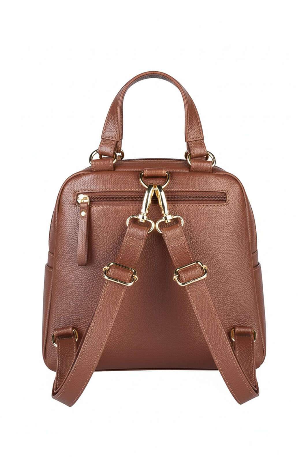 Bolsa mochila 2 em 1 em couro liso Marina - Enluaze