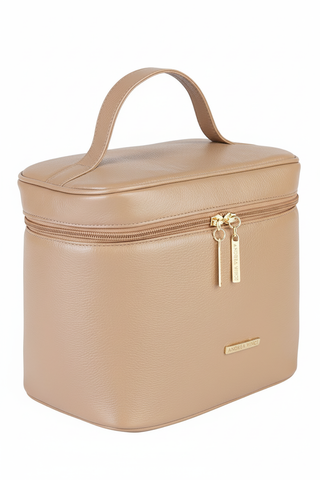 Frasqueira de viagem em couro liso Paloma