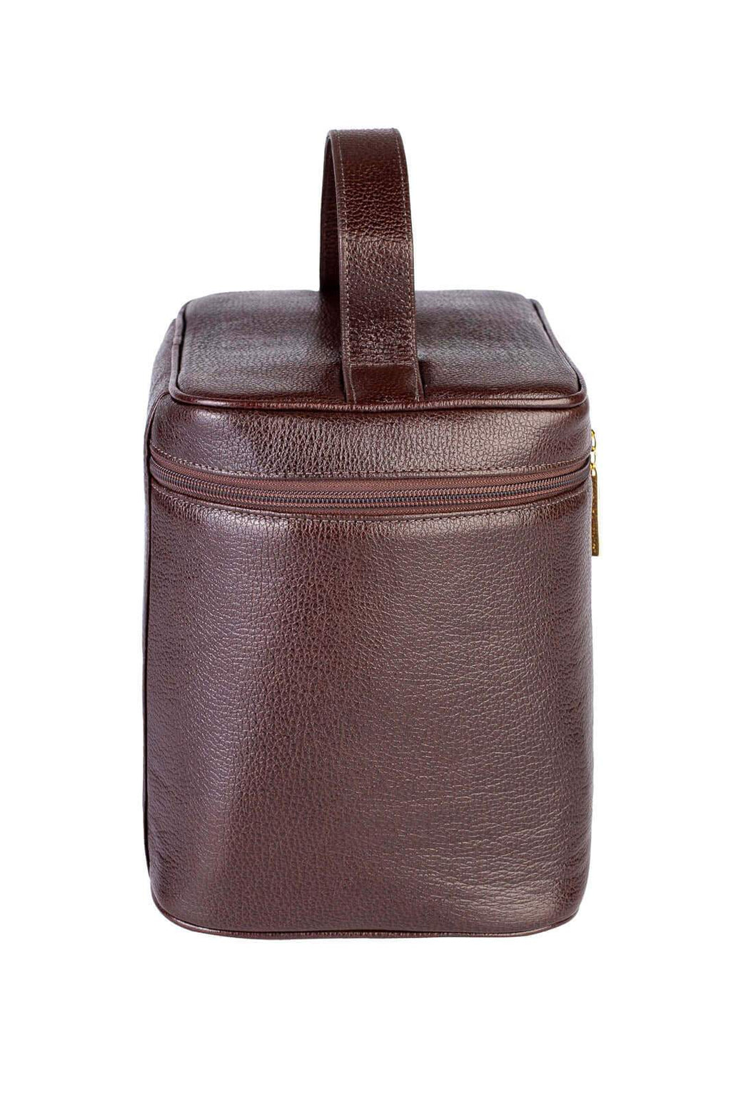 Frasqueira de viagem em couro liso Paloma - Enluaze