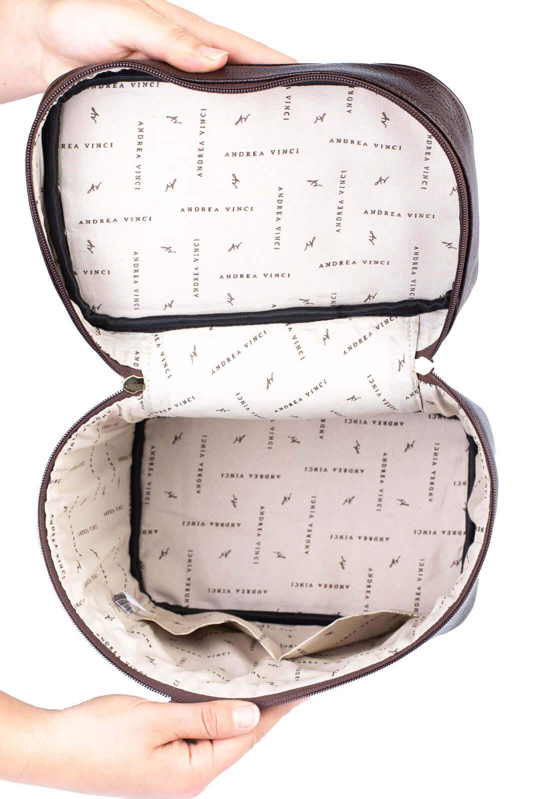 Frasqueira de viagem em couro liso Paloma - Enluaze