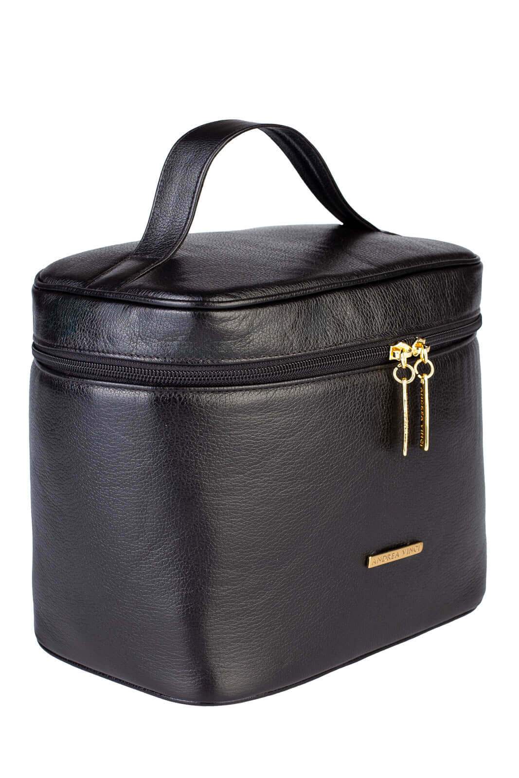 Frasqueira de viagem em couro liso Paloma - Enluaze