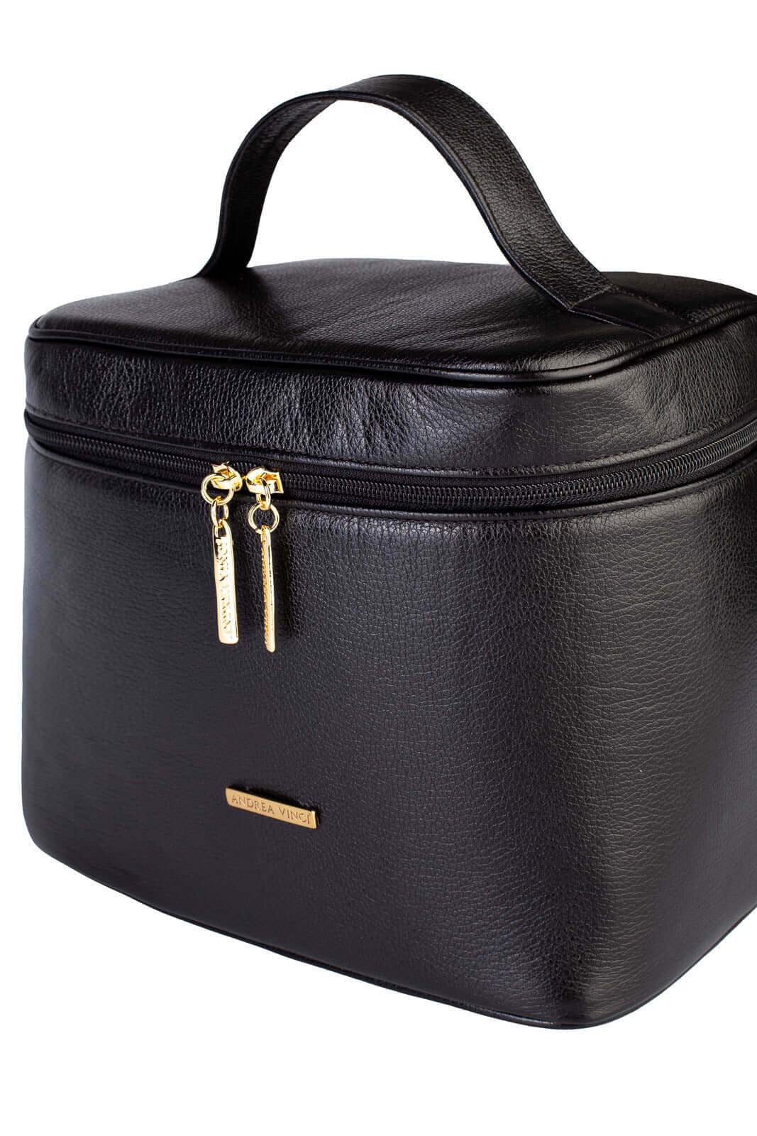 Frasqueira de viagem em couro liso Paloma - Enluaze