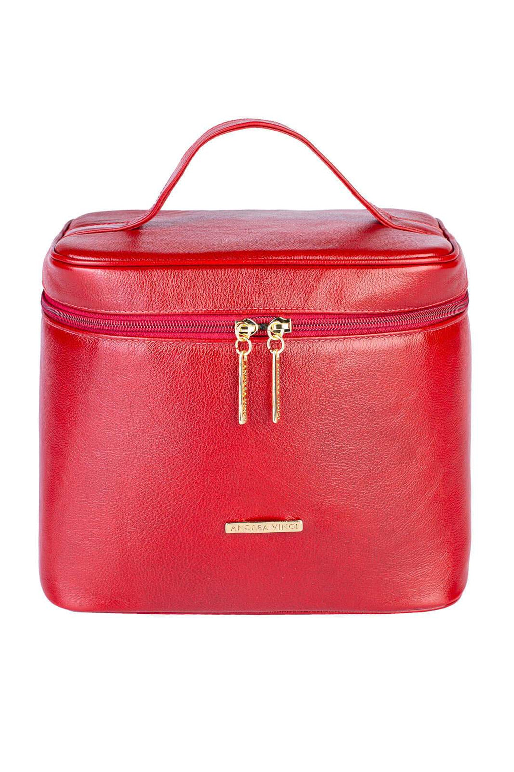 Frasqueira de viagem em couro liso Paloma - Enluaze