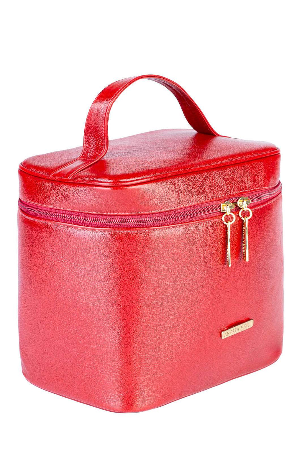 Frasqueira de viagem em couro liso Paloma - Enluaze