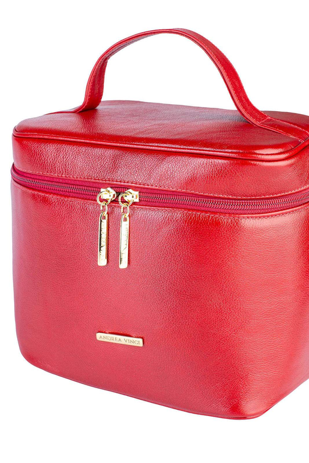 Frasqueira de viagem em couro liso Paloma - Enluaze