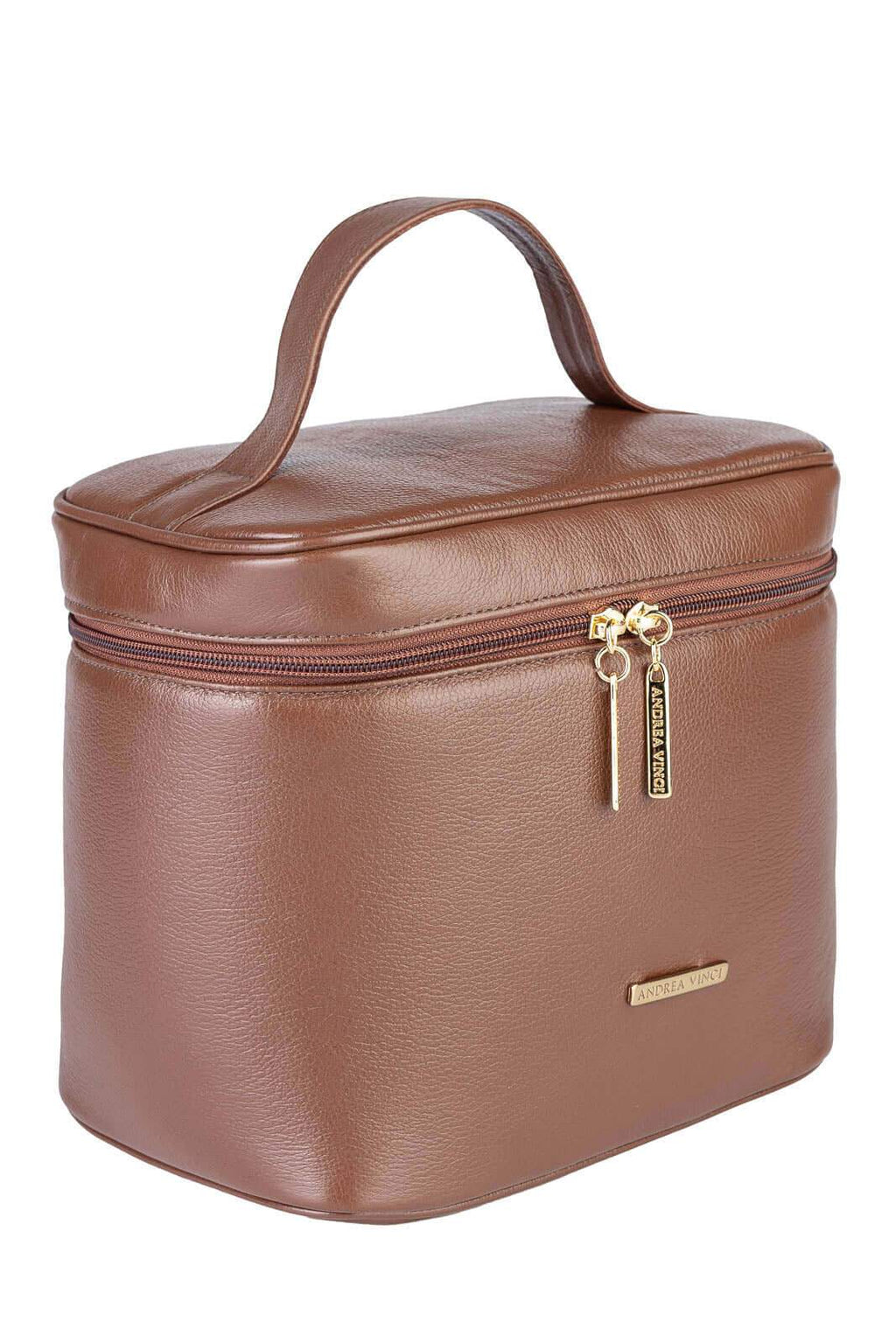 Frasqueira de viagem em couro liso Paloma - Enluaze