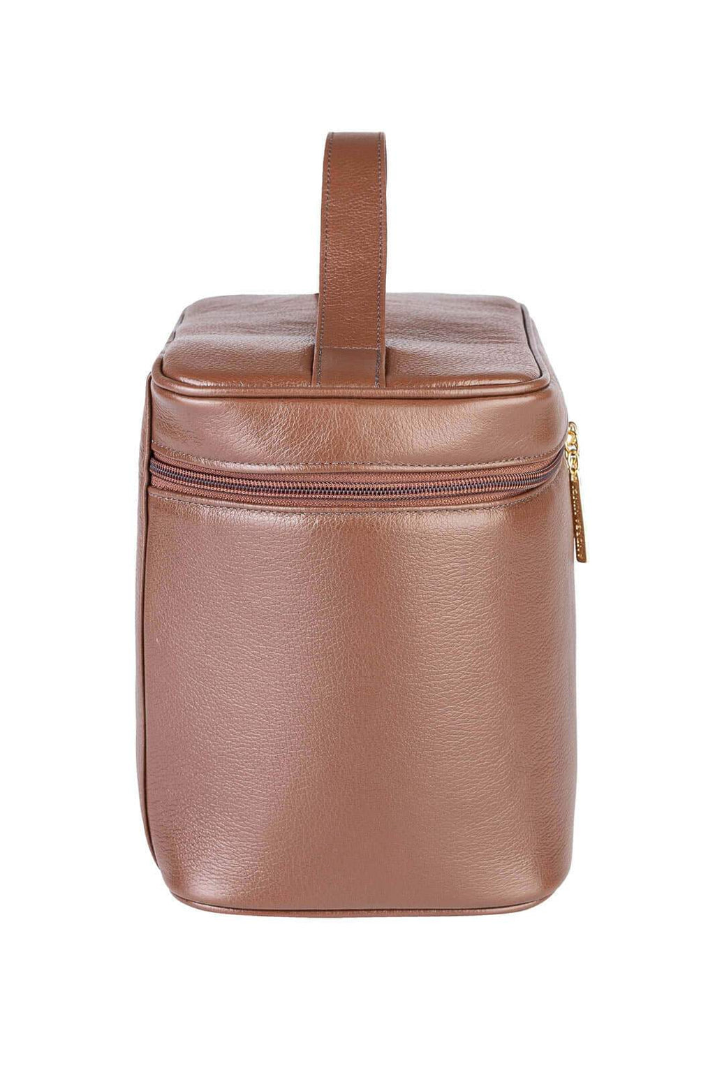 Frasqueira de viagem em couro liso Paloma - Enluaze