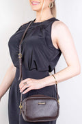 Bolsa transversal de couro liso Dani - Enluaze
