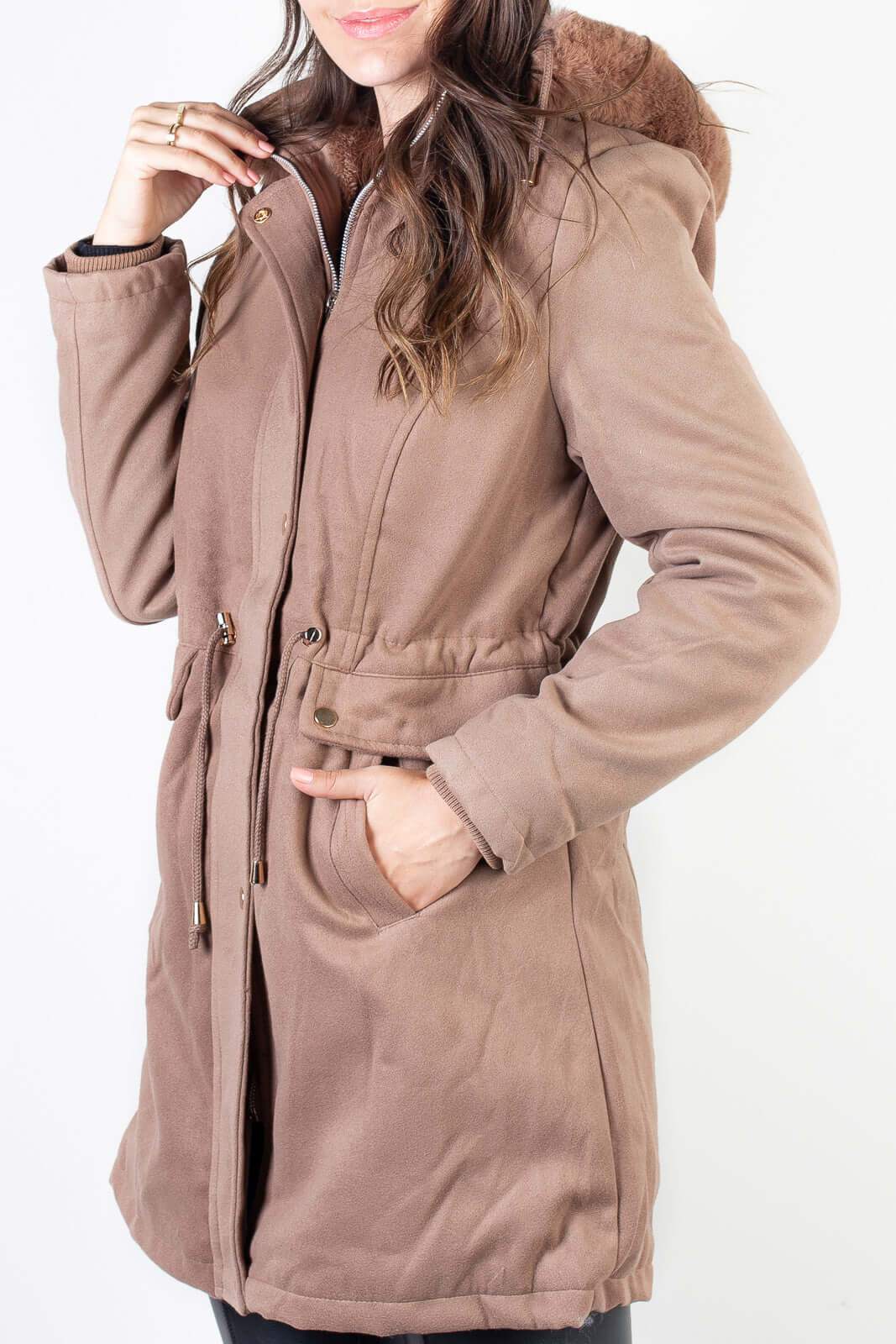 Jaqueta feminina lã batida sintética 84286 - Enluaze