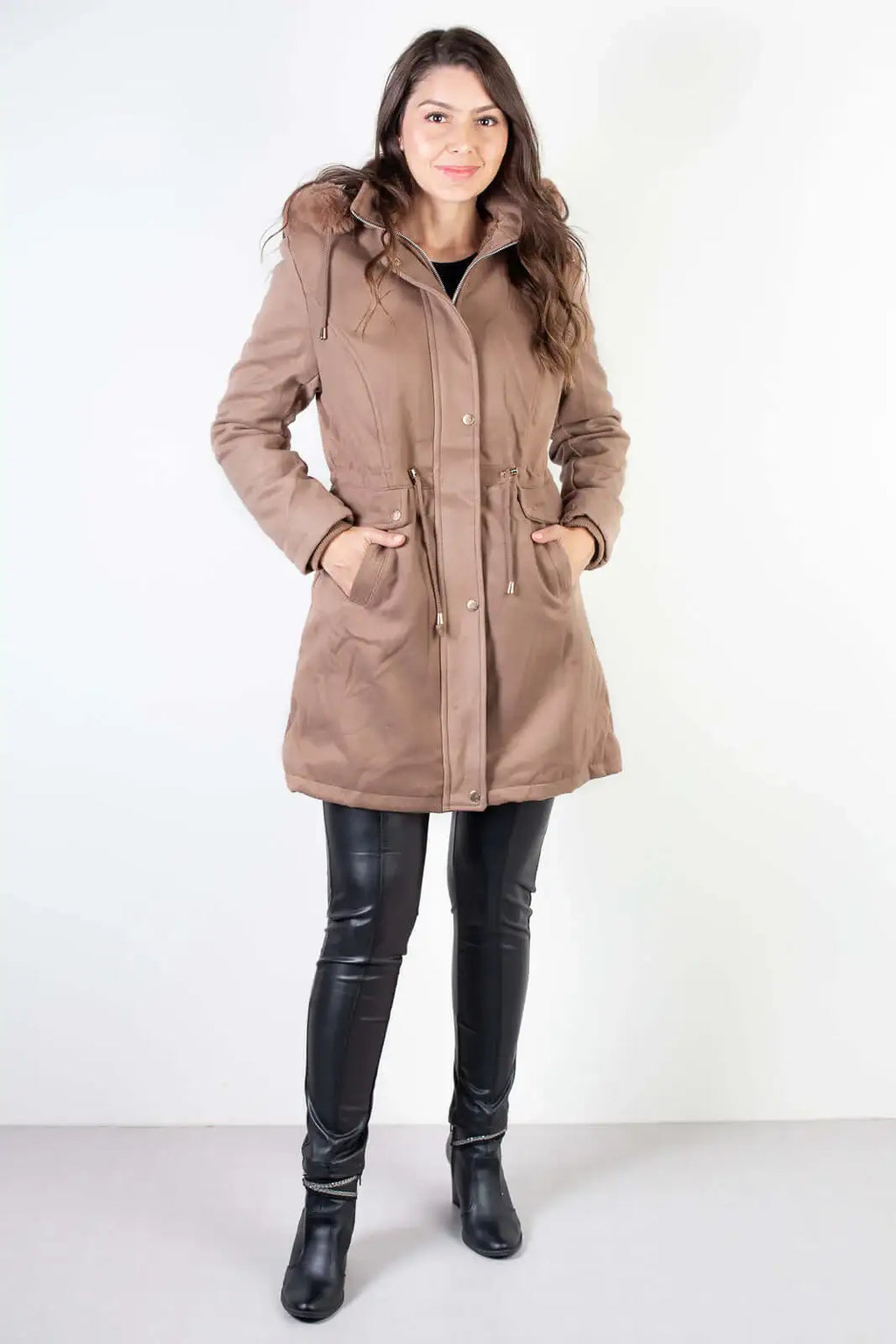 Jaqueta feminina lã batida sintética 84286 - Enluaze