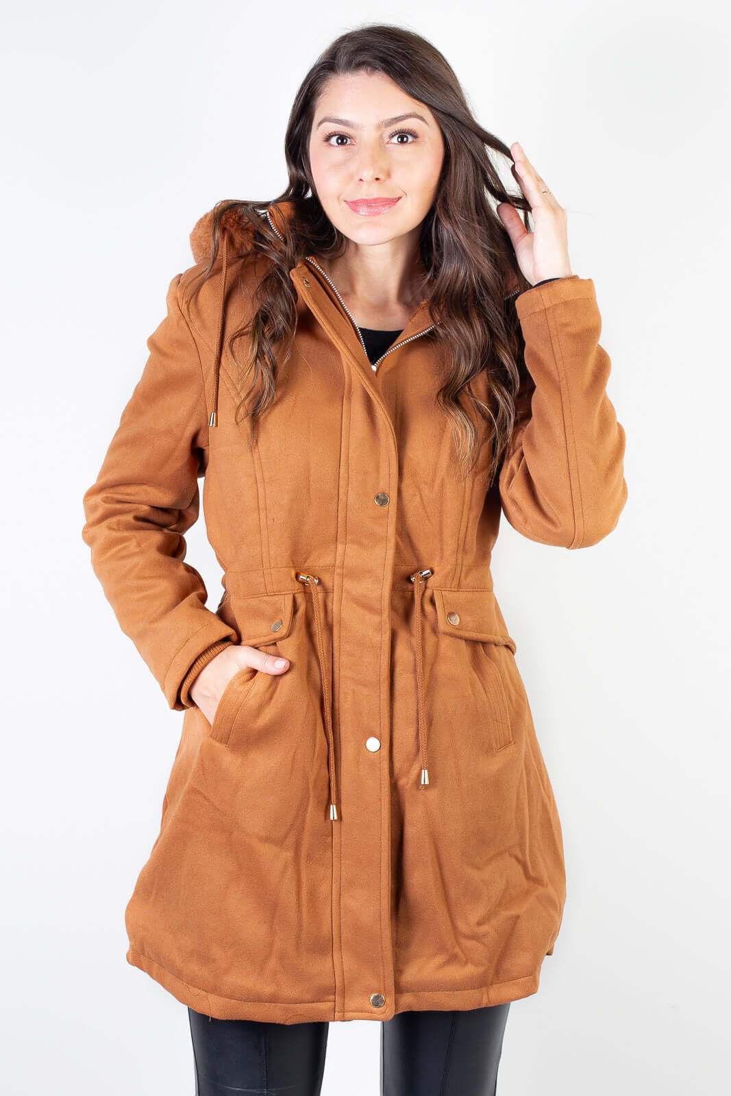 Jaqueta feminina lã batida sintética 84286 - Enluaze