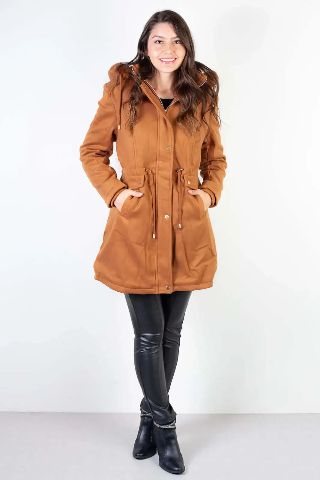 Jaqueta feminina lã batida sintética 84286 - Enluaze