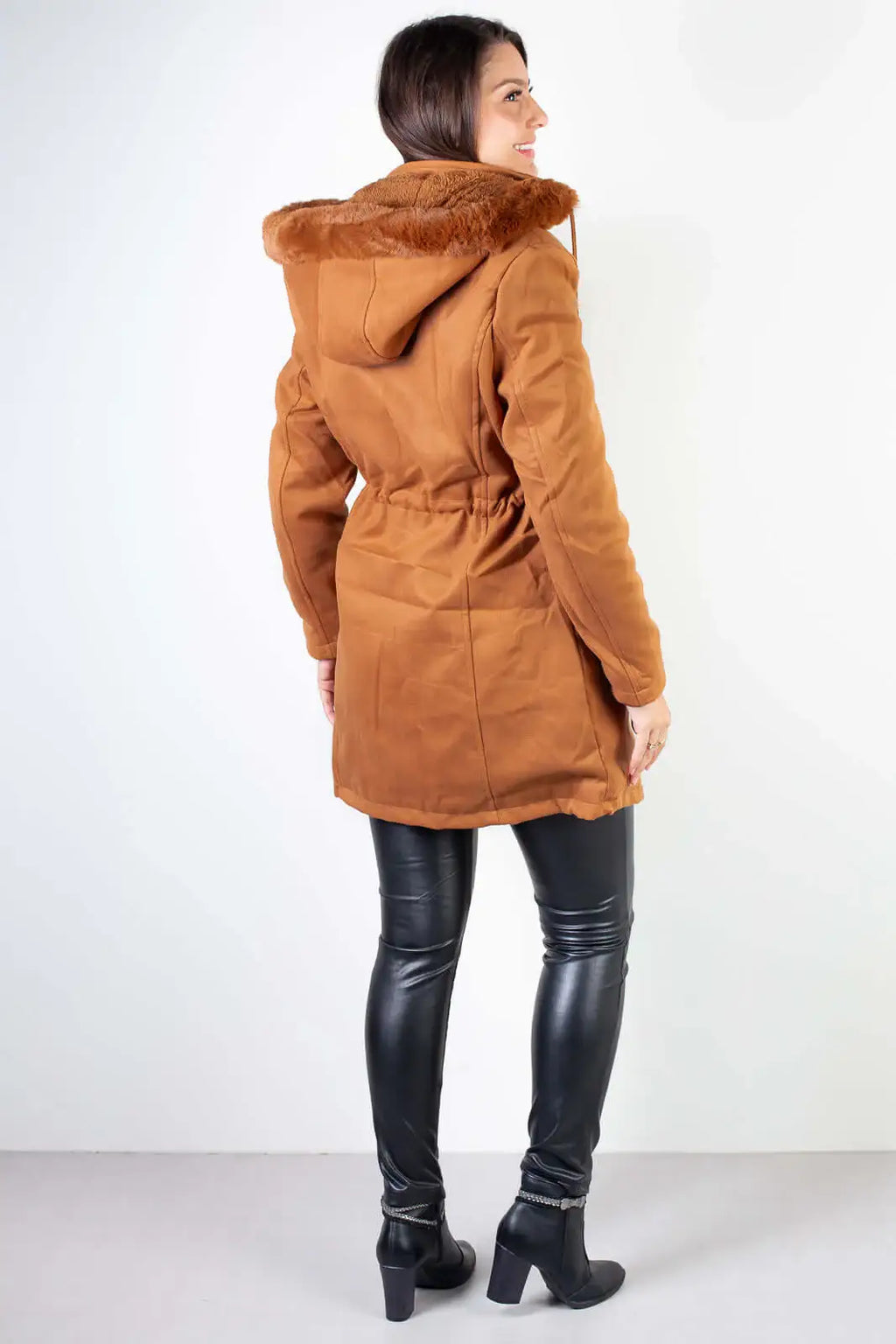 Jaqueta feminina lã batida sintética 84286 - Enluaze