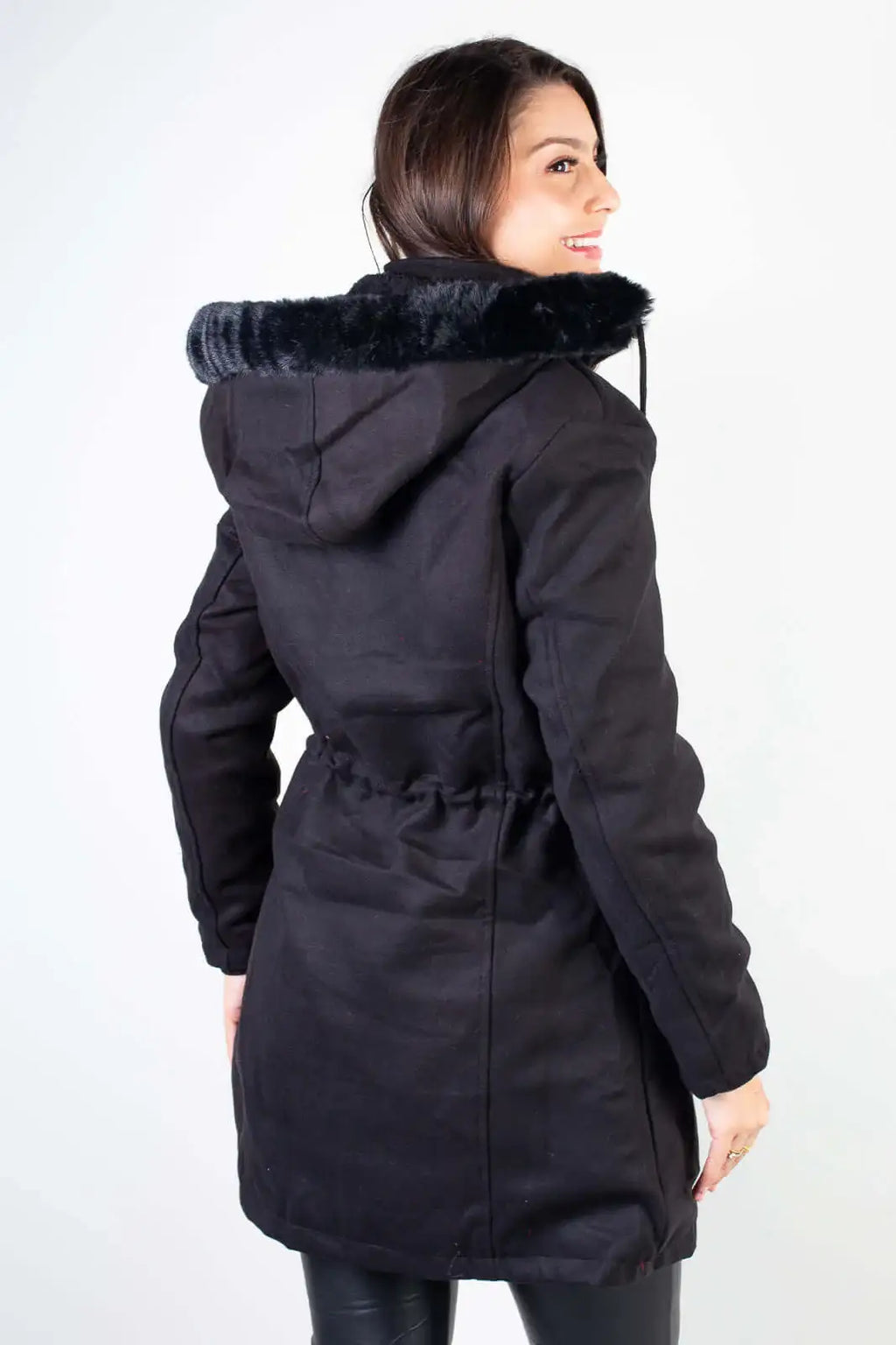 Jaqueta feminina lã batida sintética 84286 - Enluaze