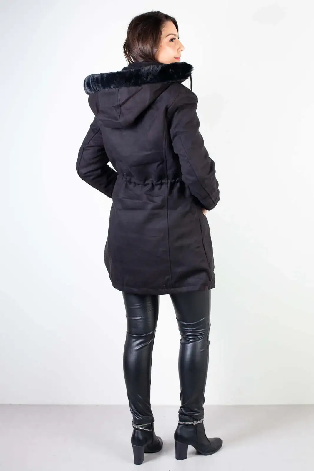 Jaqueta feminina lã batida sintética 84286 - Enluaze