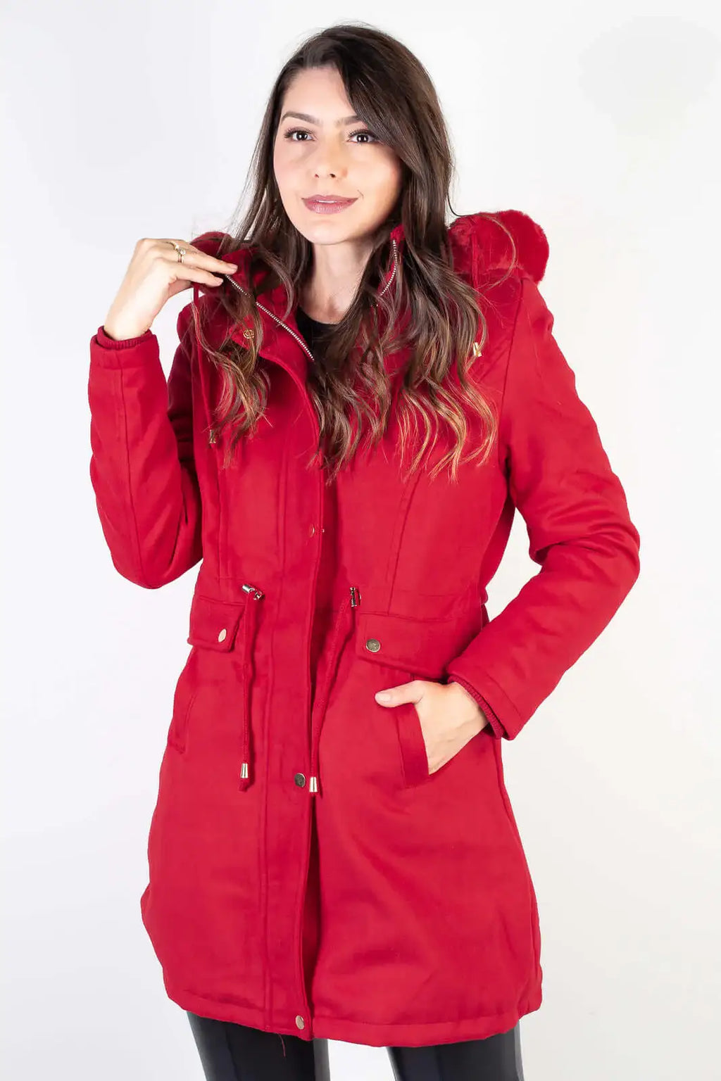 Jaqueta feminina lã batida sintética 84286 - Enluaze