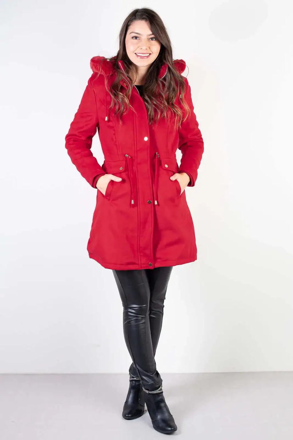 Jaqueta feminina lã batida sintética 84286 - Enluaze