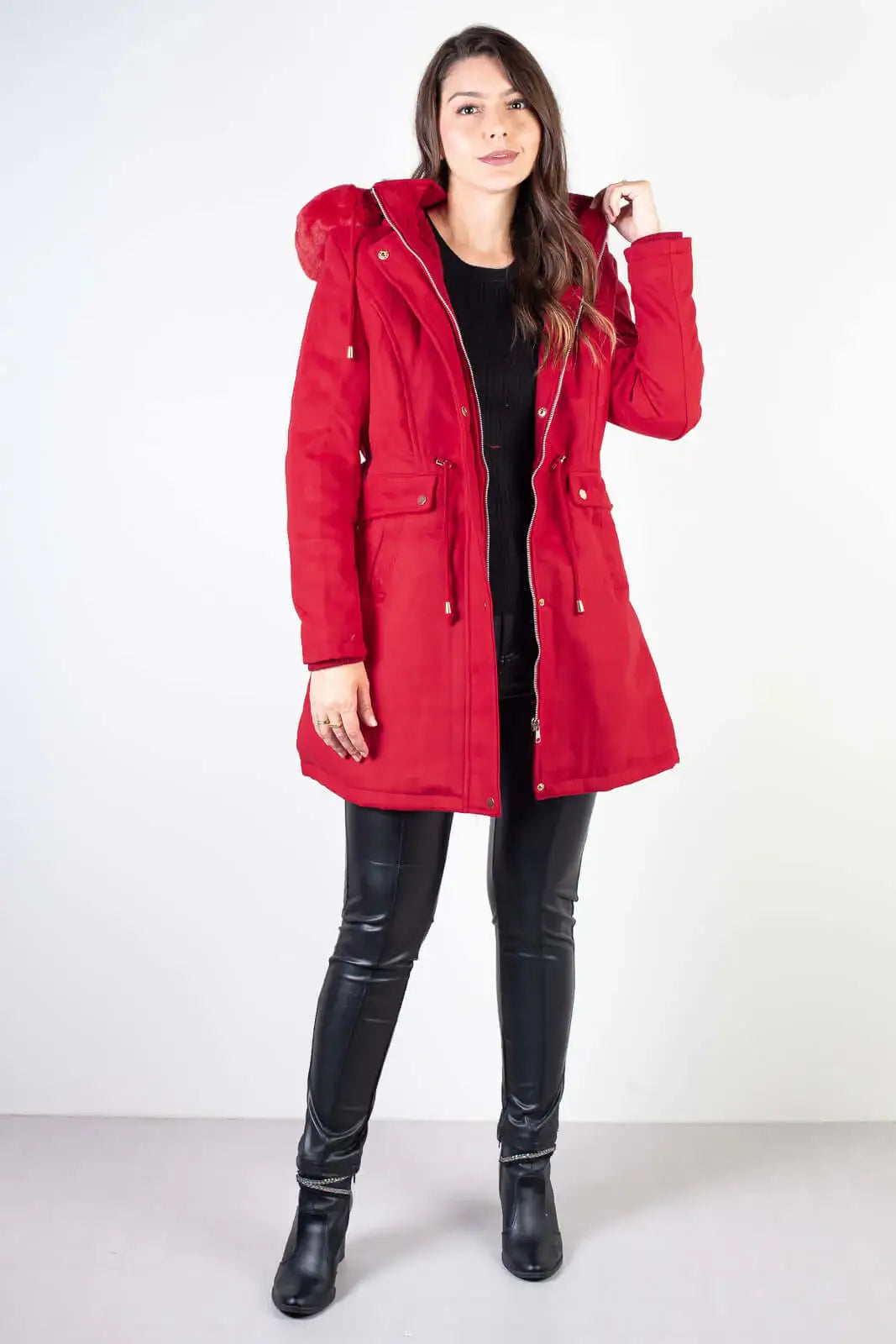 Jaqueta feminina lã batida sintética 84286 - Enluaze