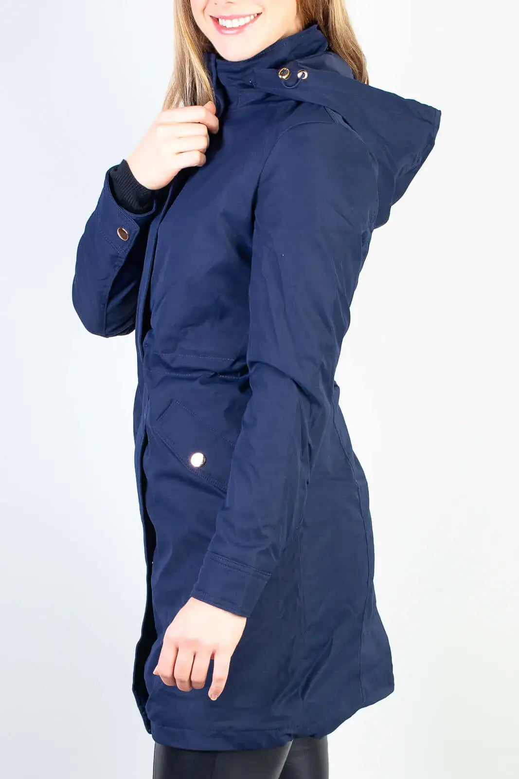 Parka feminina impermeável com capuz removível 84176 - Enluaze