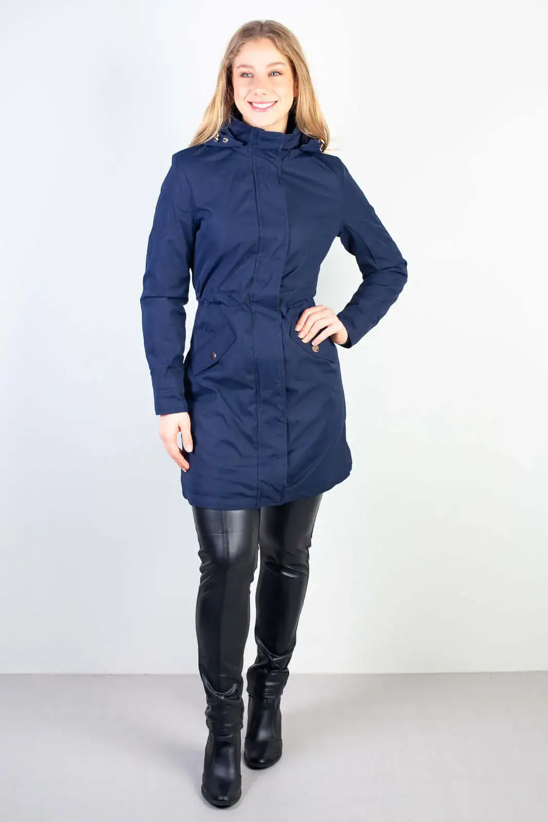 Parka feminina impermeável com capuz removível 84176 - Enluaze