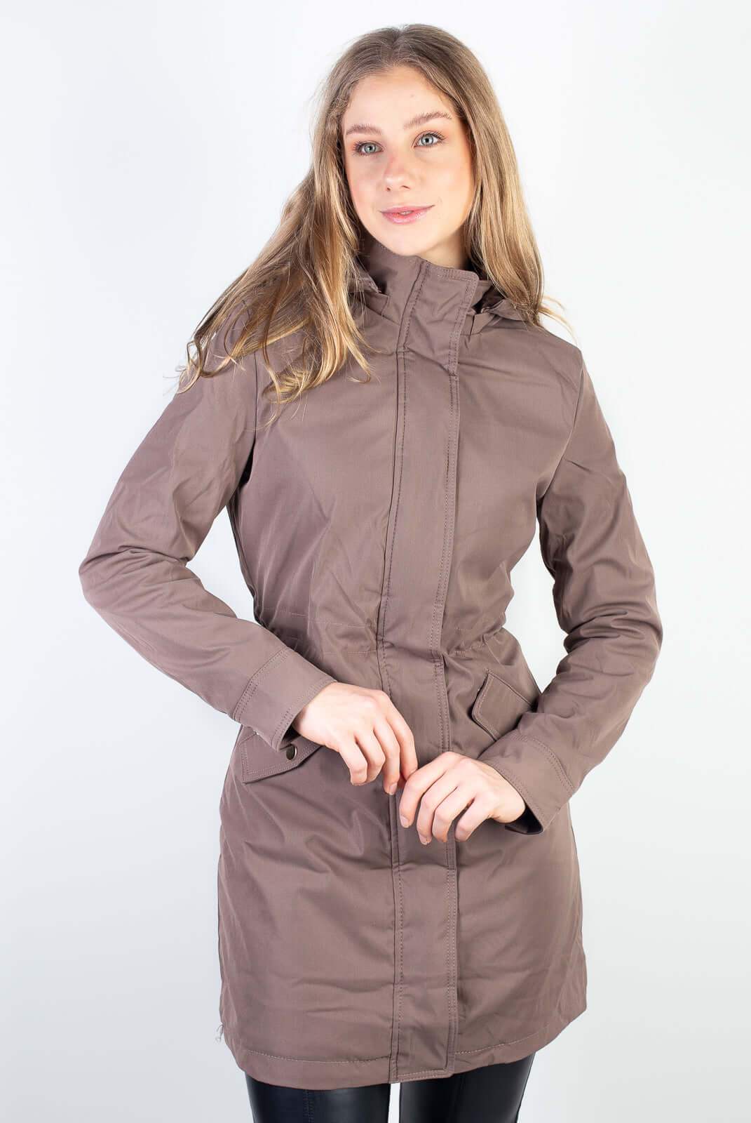 Parka feminina impermeável com capuz removível 84176 - Enluaze