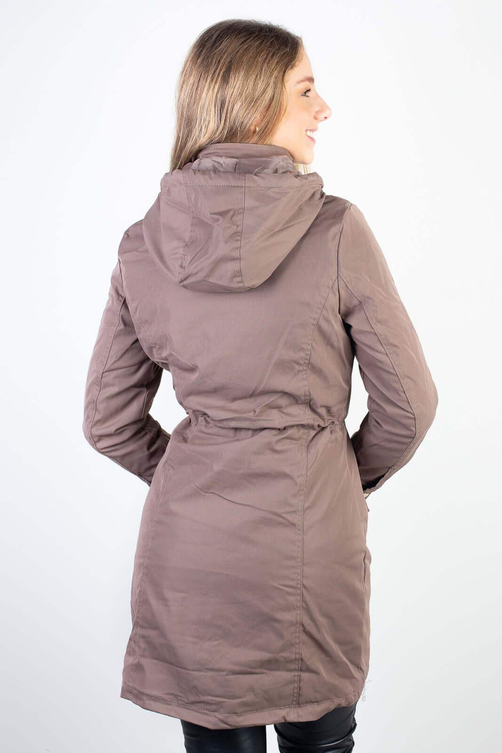 Parka feminina impermeável com capuz removível 84176 - Enluaze