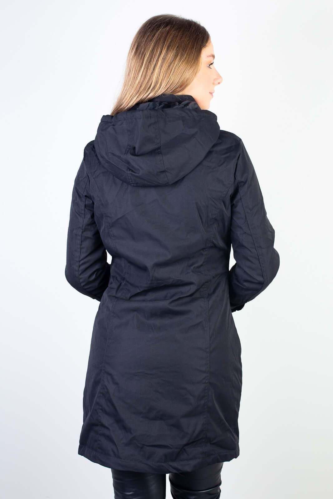 Parka feminina impermeável com capuz removível 84176 - Enluaze