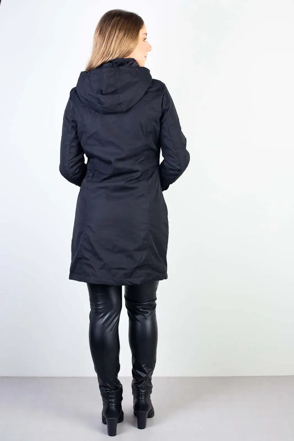 Parka feminina impermeável com capuz removível 84176 - Enluaze