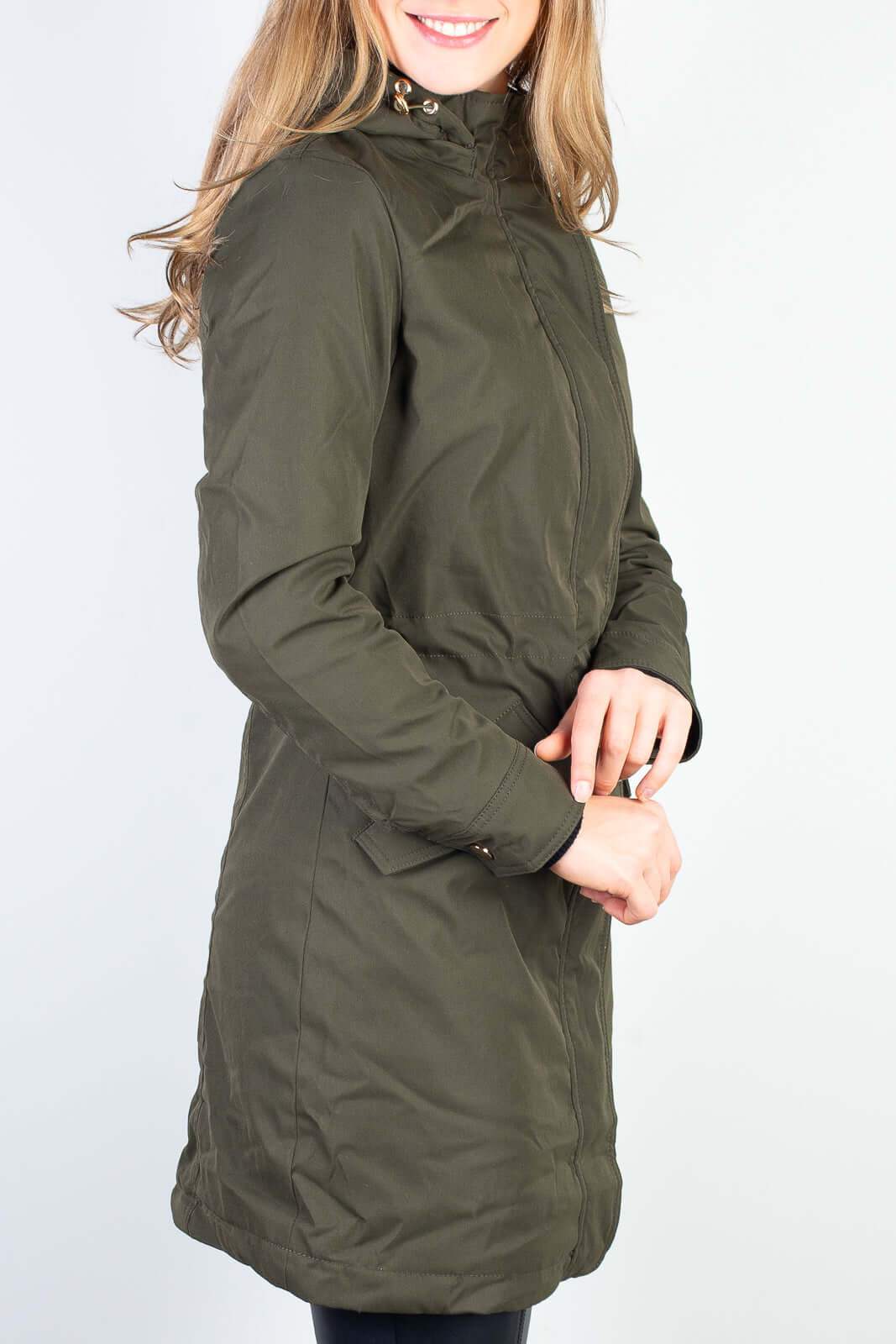 Parka feminina impermeável com capuz removível 84176 - Enluaze