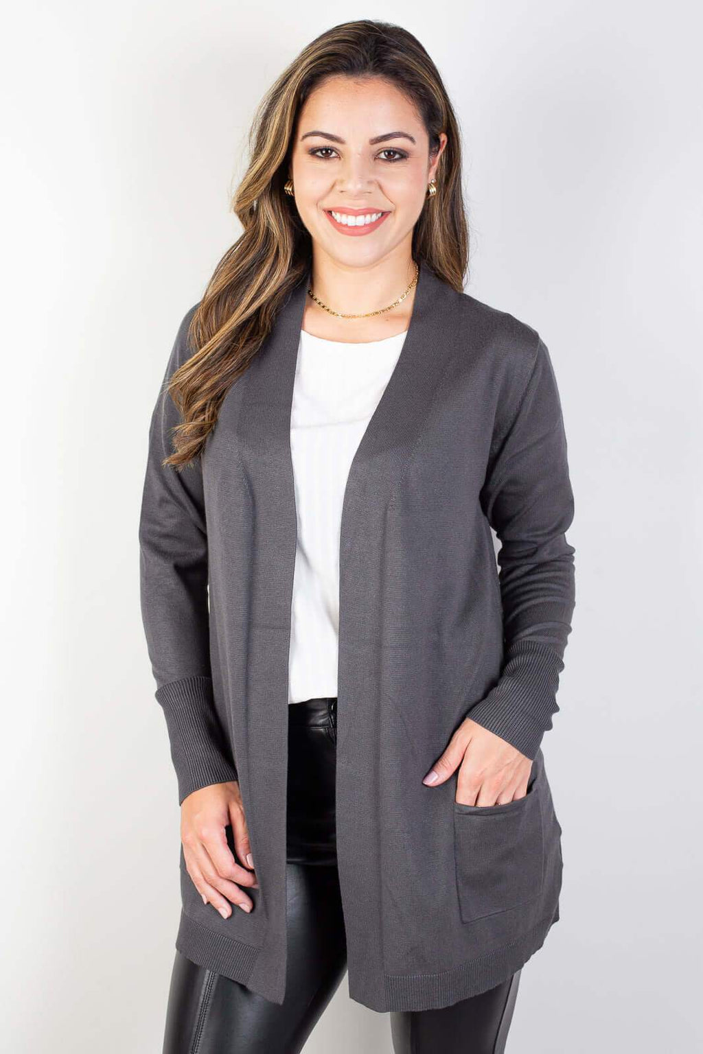 Cardigan de malha alongado feminino 85096 - Enluaze