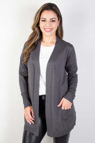 Cardigan de malha alongado feminino 85096