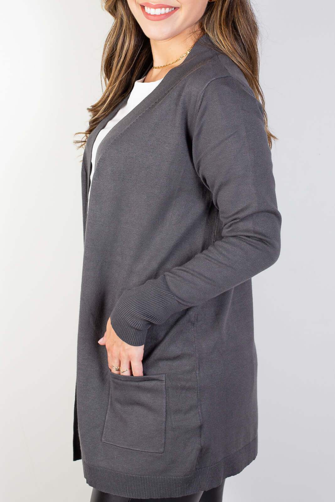 Cardigan de malha alongado feminino 85096 - Enluaze