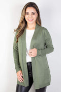 Cardigan de malha alongado feminino 85096 - Enluaze