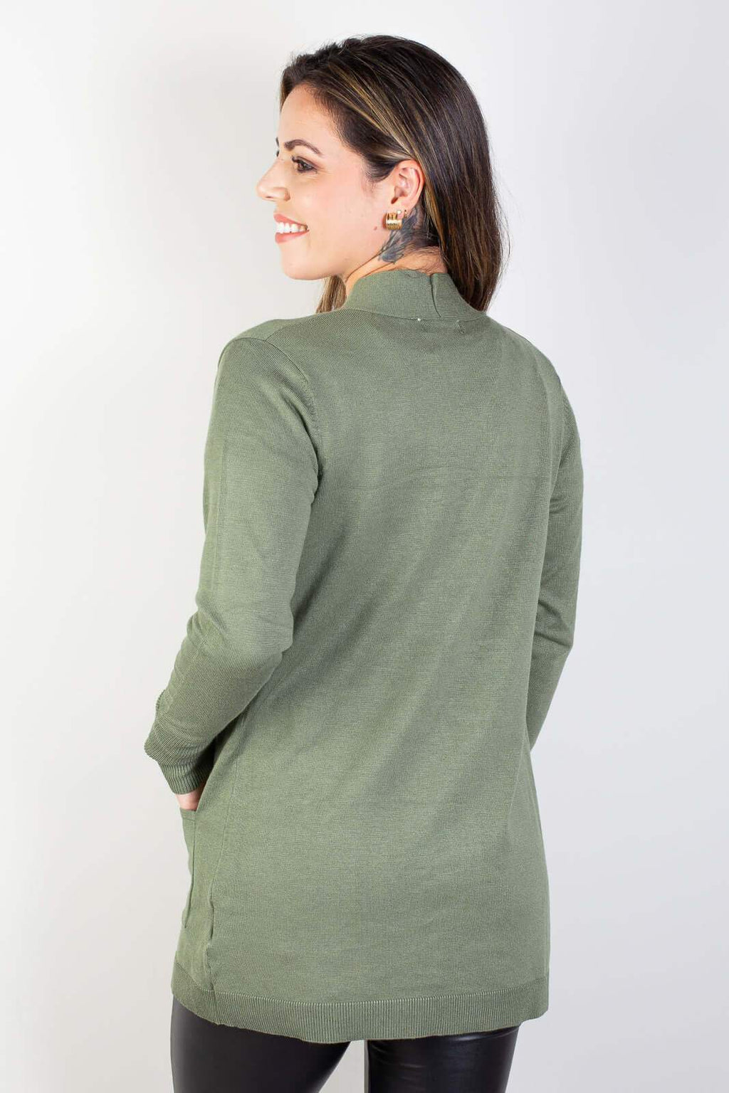 Cardigan de malha alongado feminino 85096 - Enluaze