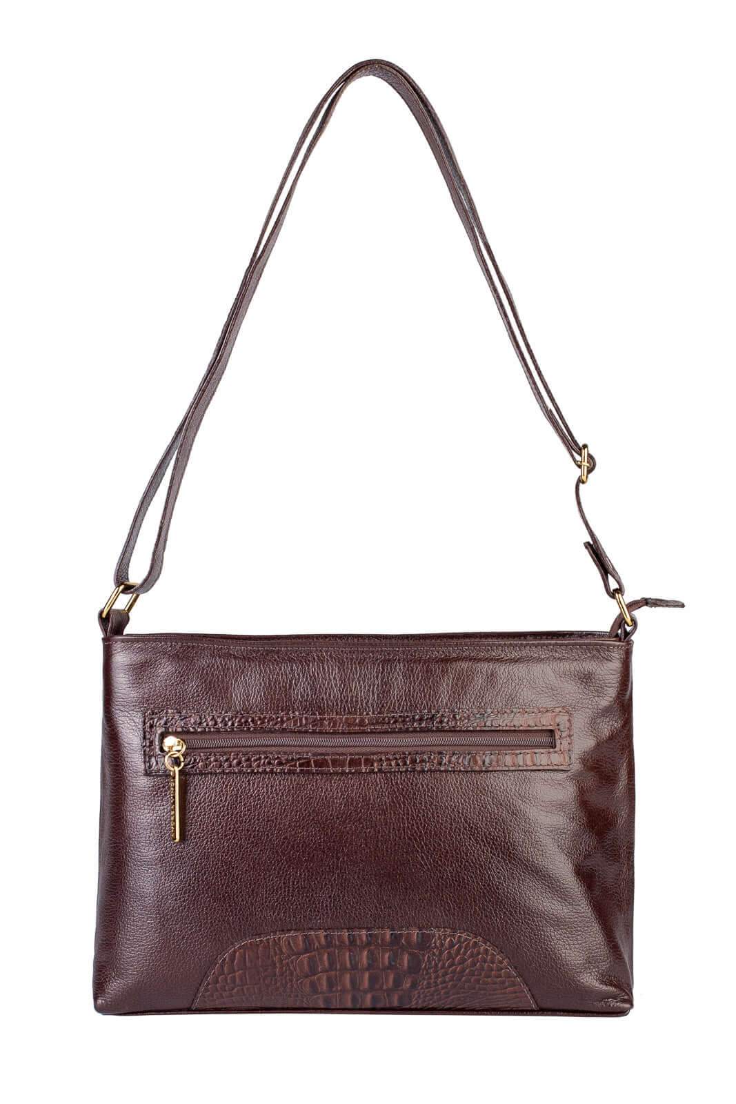 Bolsa transversal de couro liso Antonela - Enluaze