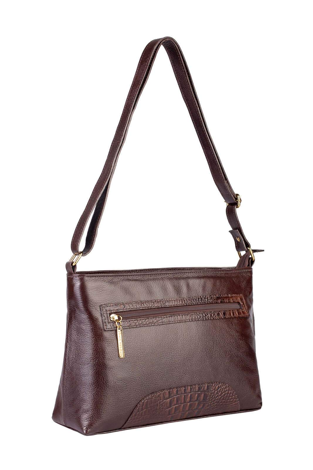 Bolsa transversal de couro liso Antonela - Enluaze