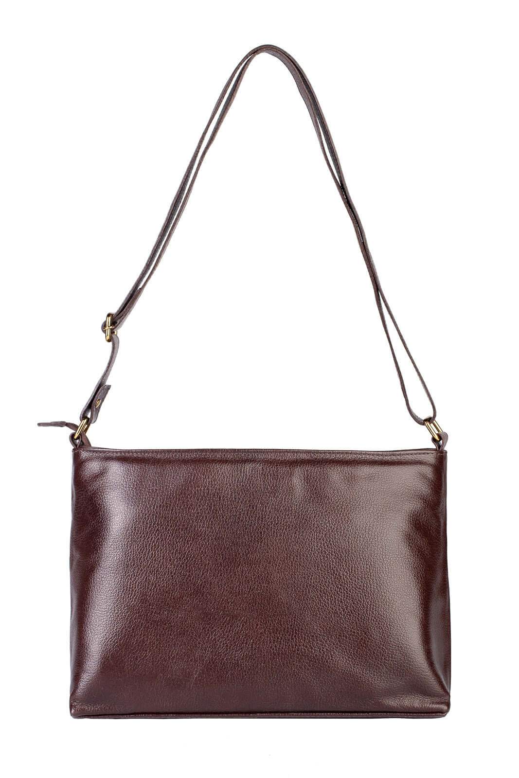 Bolsa transversal de couro liso Antonela - Enluaze