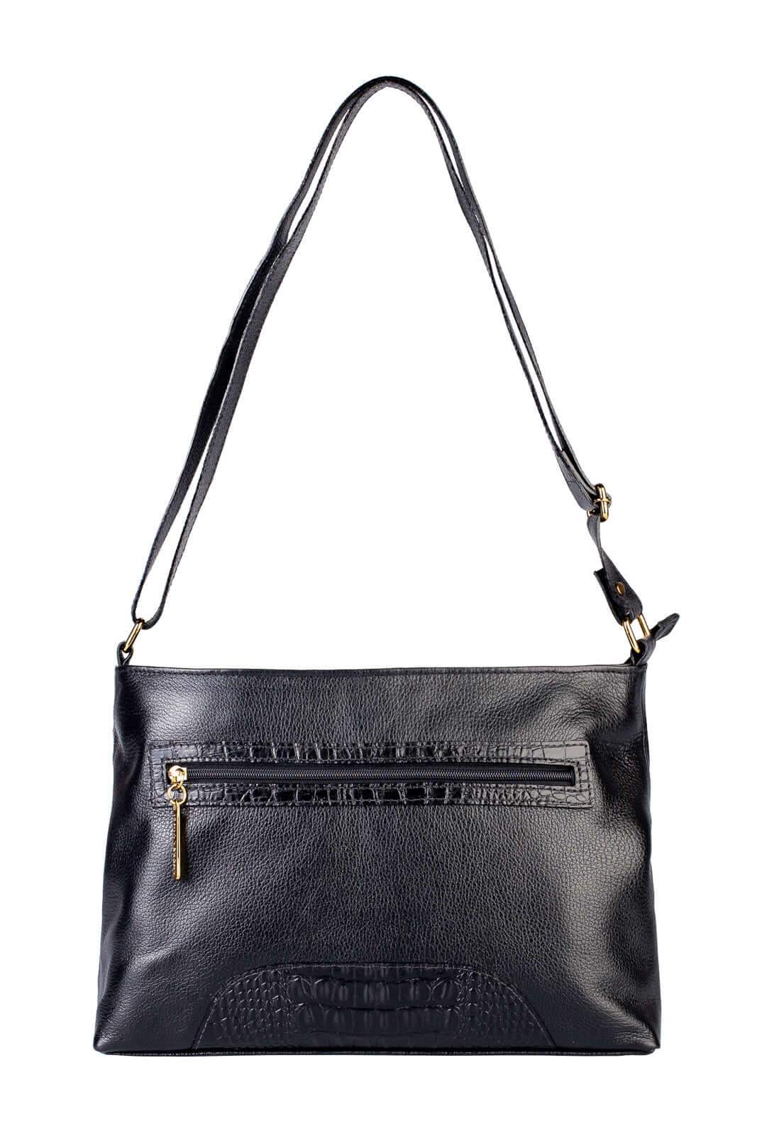 Bolsa transversal de couro liso Antonela - Enluaze