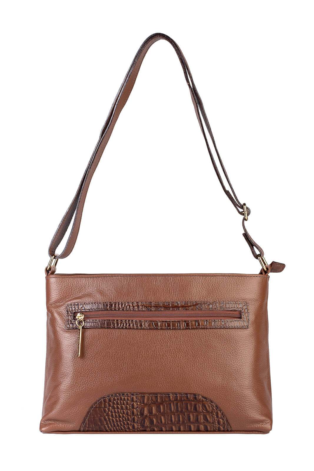 Bolsa transversal de couro liso Antonela - Enluaze