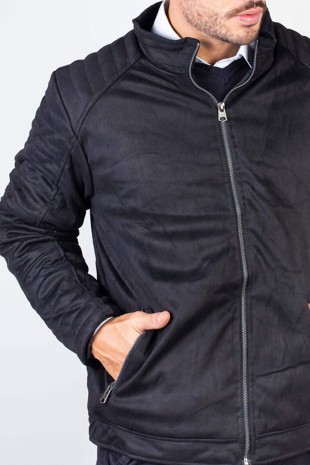 Jaqueta suede masculina forrada 94125 - Enluaze