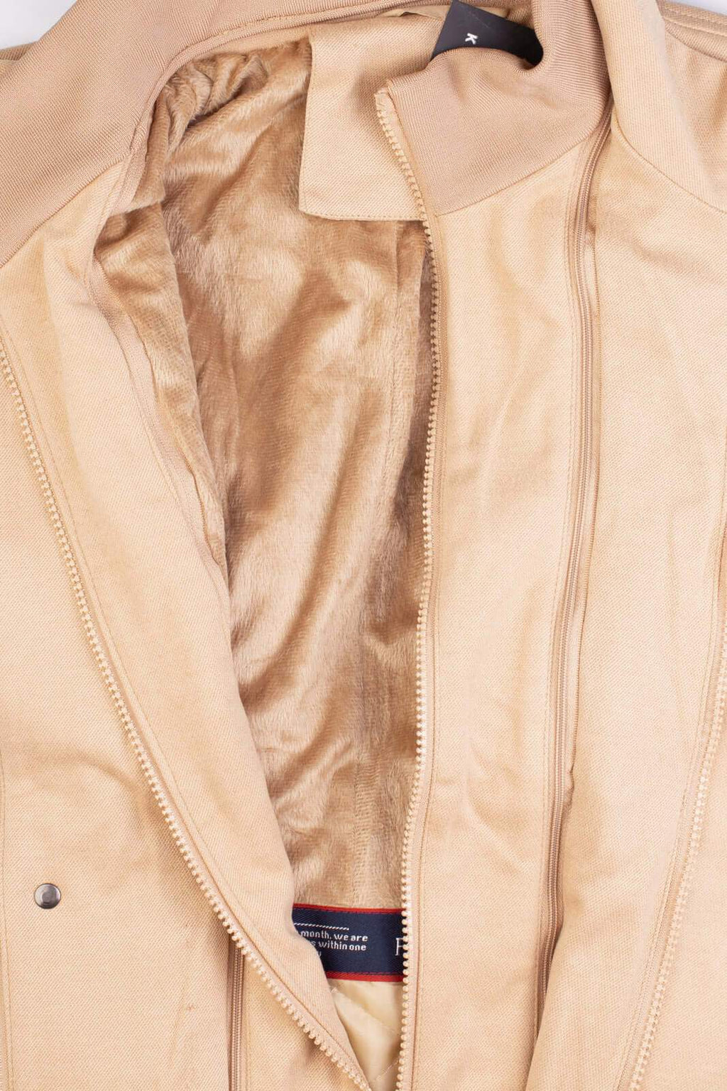 Casaco masculino lã sintética gola removível 94198 - Enluaze